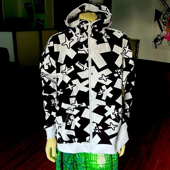 Original Hoodie by SKULO Full Zipper Hood Black/White Design Asterix/Jax UNISEX - Picture 1 of 5